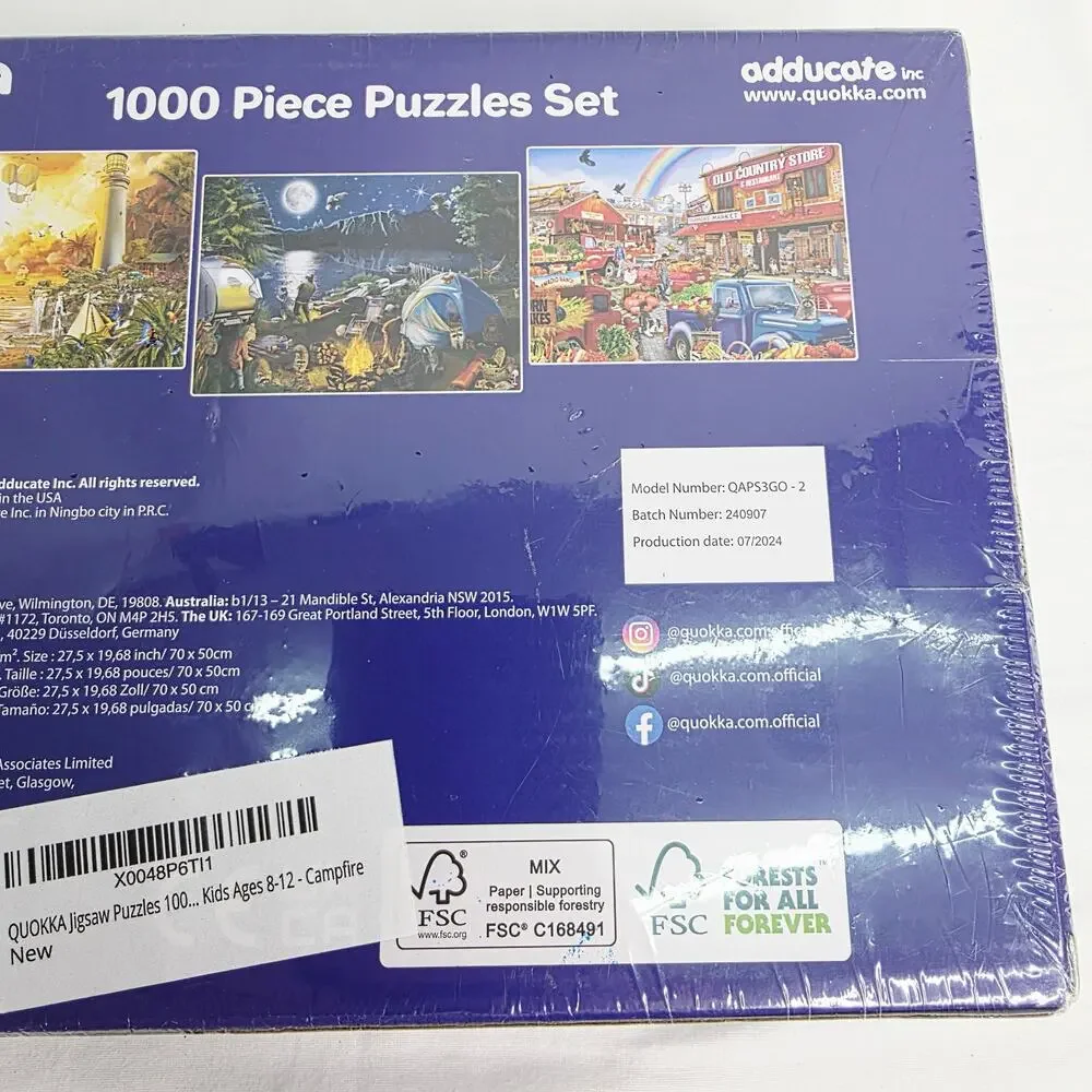 1000 Piece Jigsaw Puzzle Family Campfire Theme New Sealed Family Time